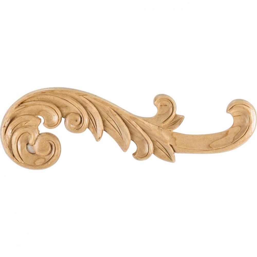 10-3/8'' W x 1/4'' D x 3-1/4'' H Right Curved Cherry Acanthus Appliq