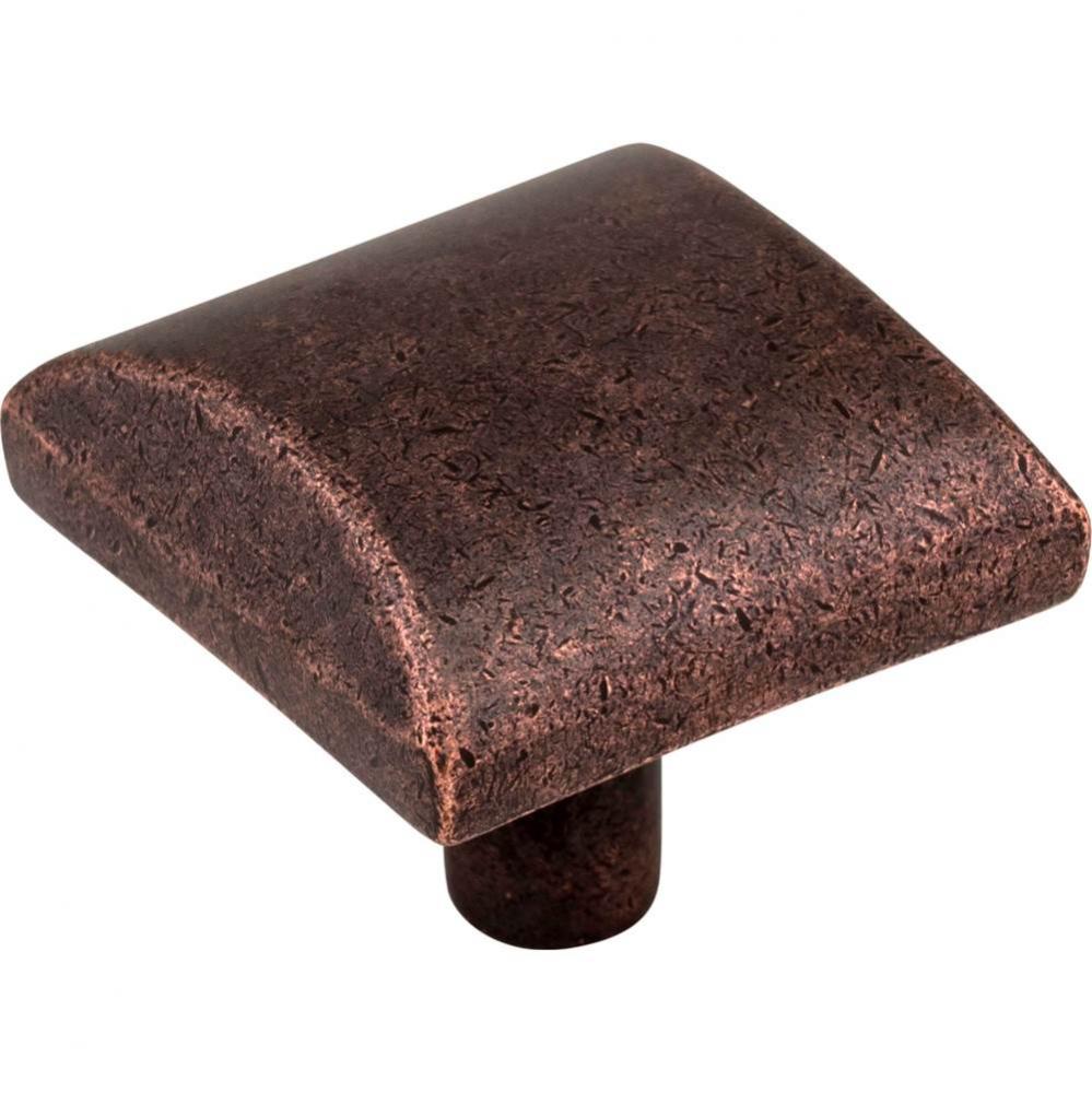 1-1/8'' Overall Length Distressed Oil Rubbed Bronze Square Glendale Cabinet Knob