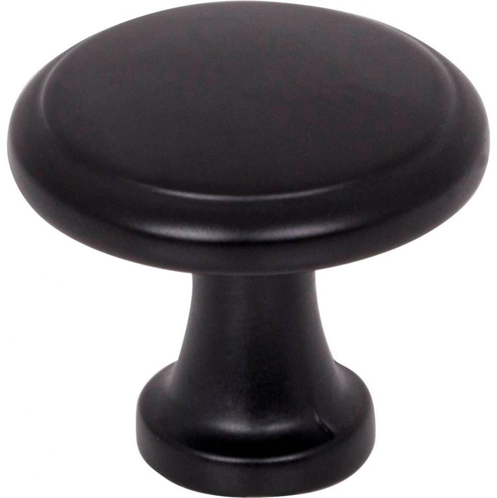 1-3/16'' Diameter Matte Black Kenner Cabinet Mushroom Knob