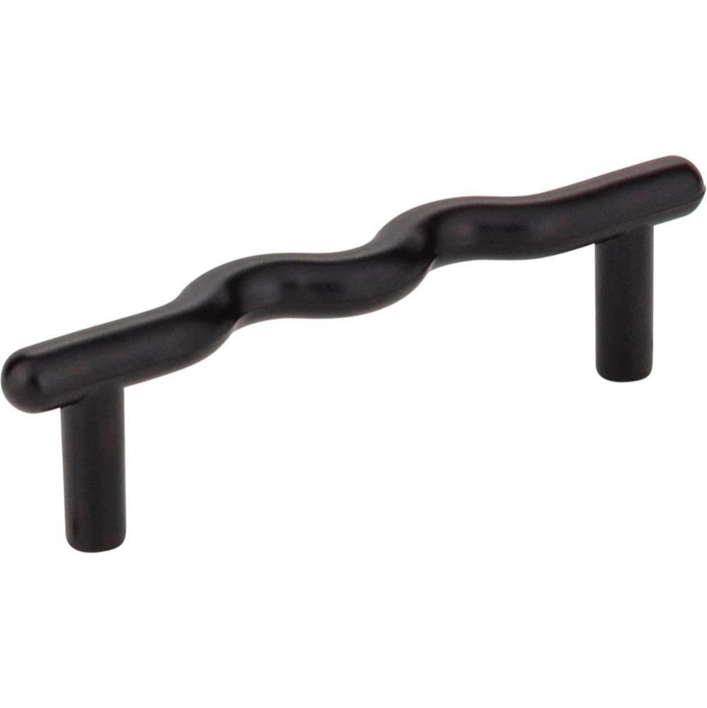 3'' Center-to-Center Matte Black Wavy Verona Cabinet Pull