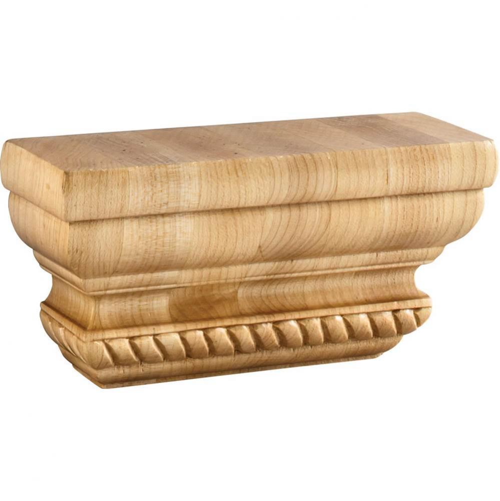 6'' W x 2'' D x 3'' H Rubberwood Rope Pilaster Capital