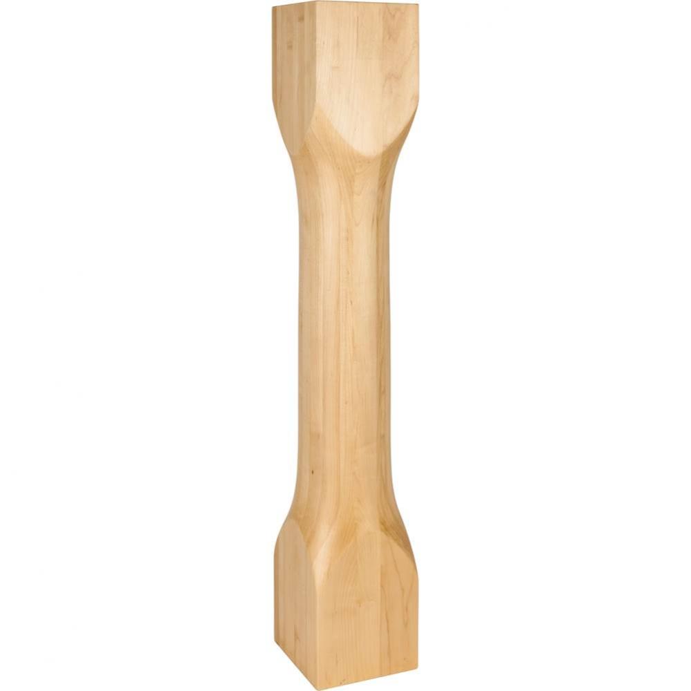 6'' W x 6'' D x 35-1/2'' H Rubberwood Cathedral Turned Post