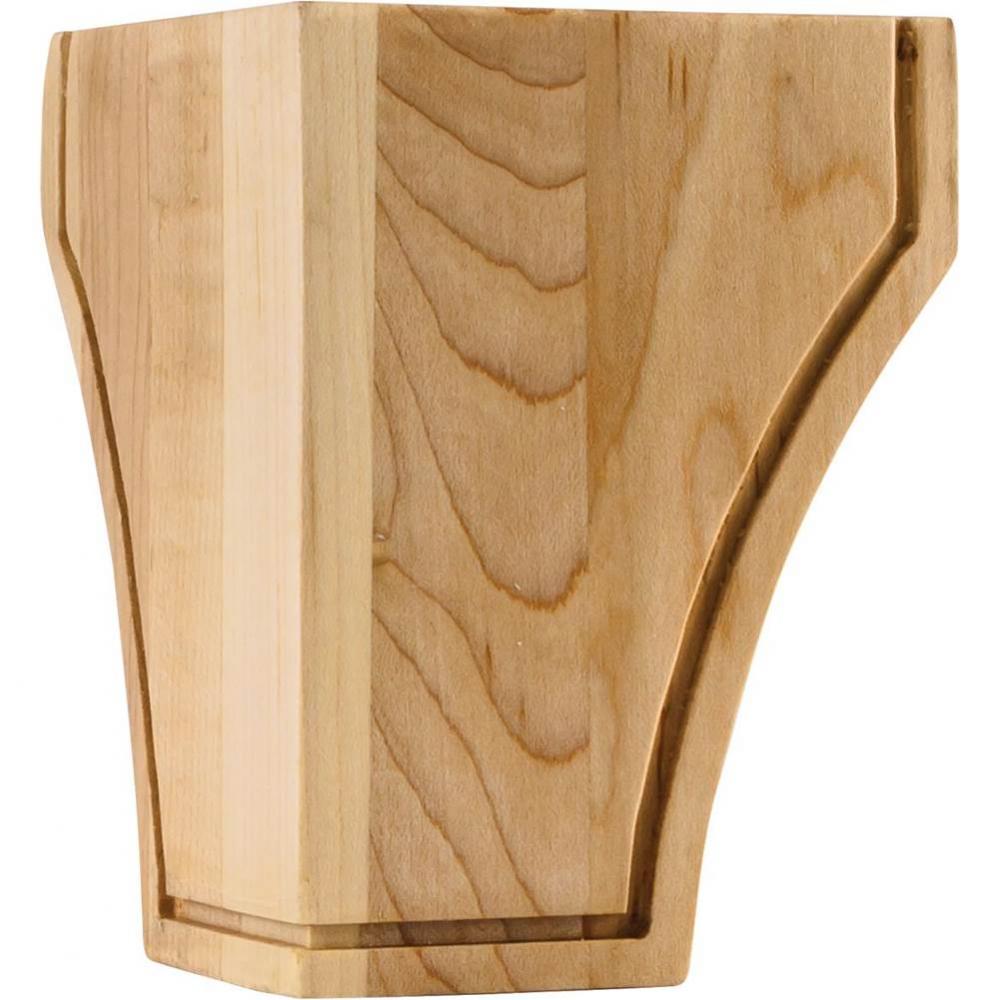 3-1/2'' W x 3-1/2'' D x 4-1/2'' H Maple Triangular Mission Bun Foot