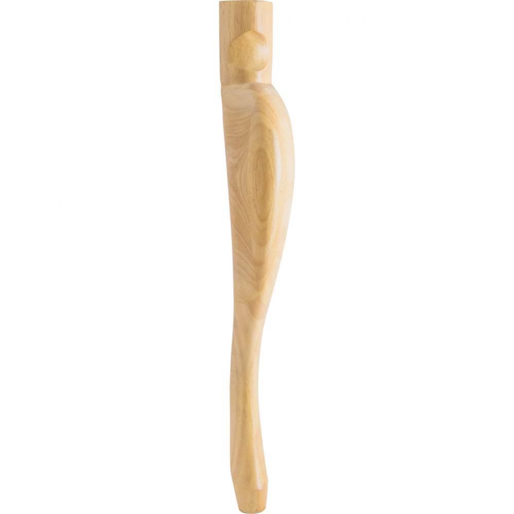 2-1/2'' W x 2-1/2'' D x 31'' H Rubberwood Queen Anne Leg