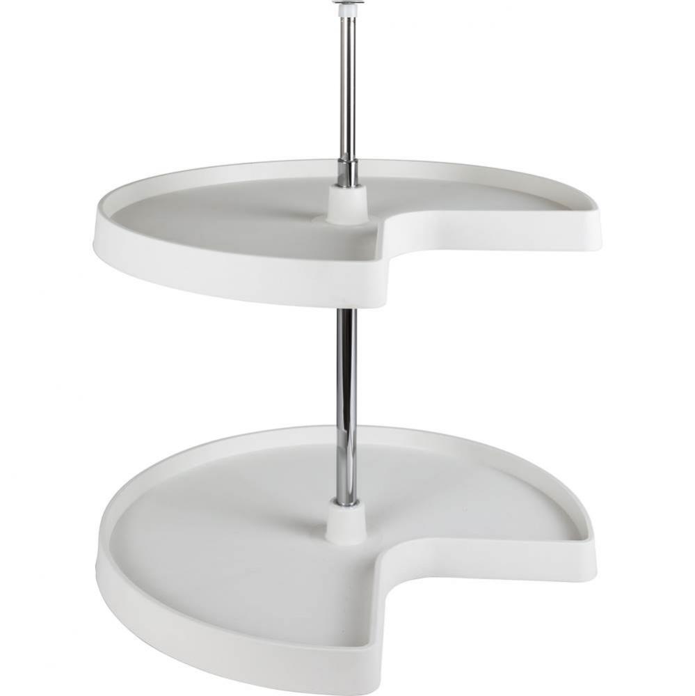 28'' Kidney Two-Shelf Plastic Lazy Susan Set