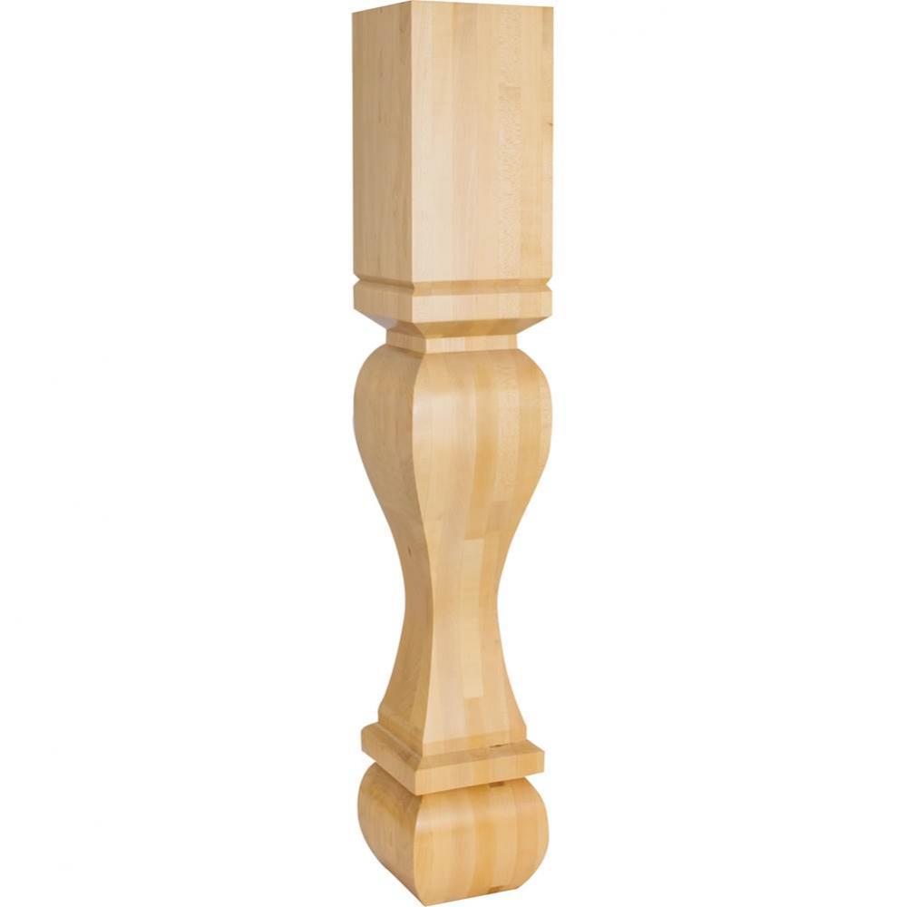 6'' W x 6'' D x 35-1/2'' H Rubberwood Footed Square Post