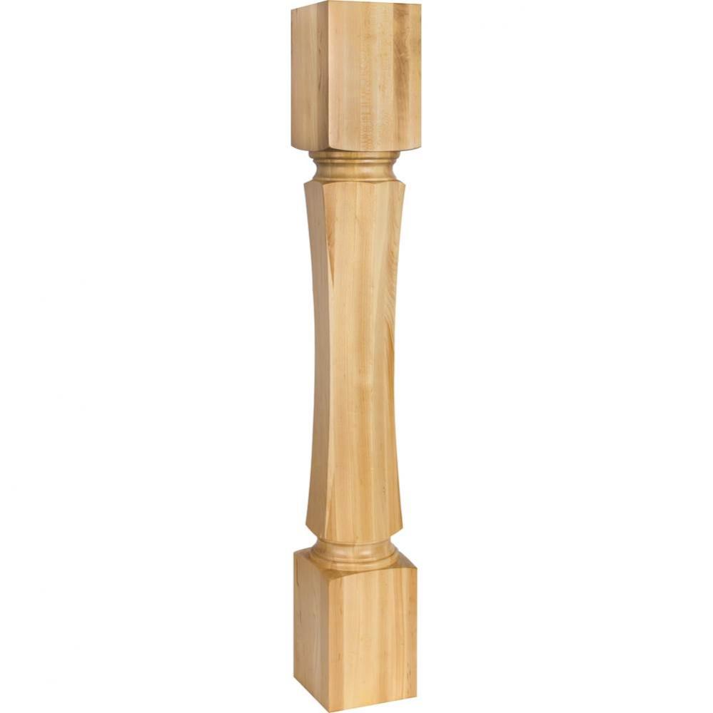 5'' W x 5'' D x 35-1/2'' H Hard Maple Hexagonal Post