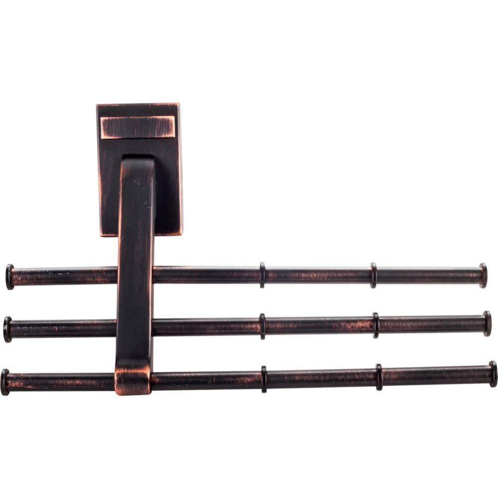 Brushed Oil Rubbed Bronze Tri-Level Hook Tie Organizer