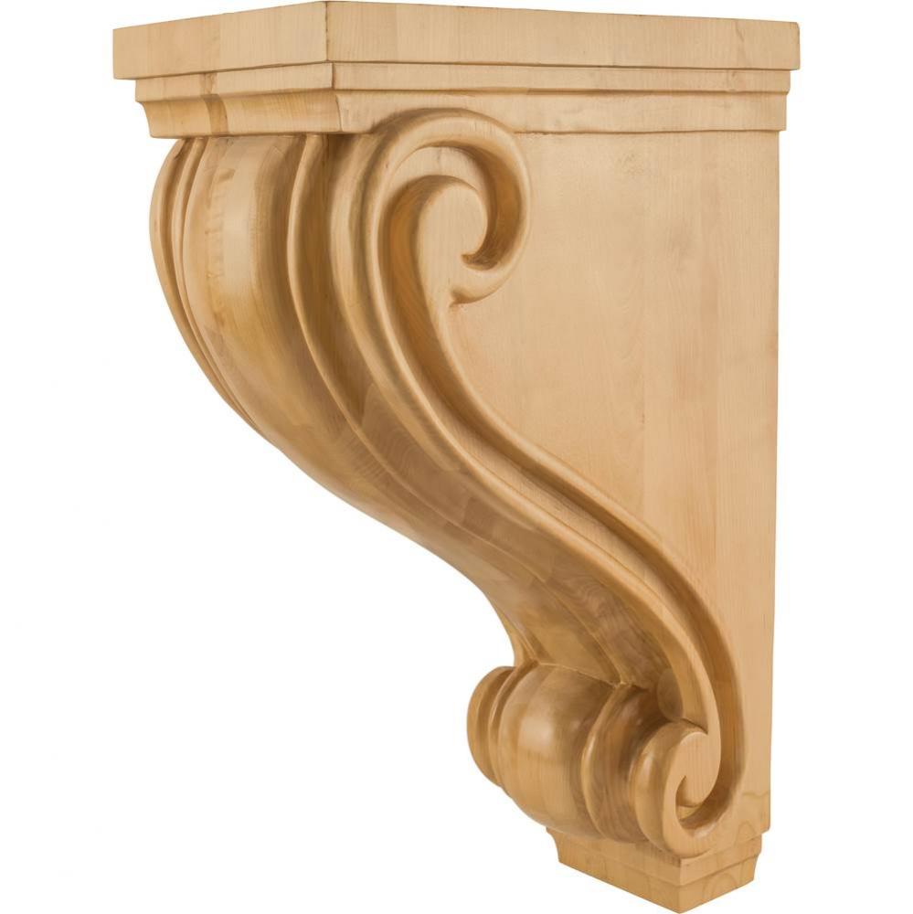 9-1/2'' W x 16'' D x 24'' H White Birch Scrolled Corbel