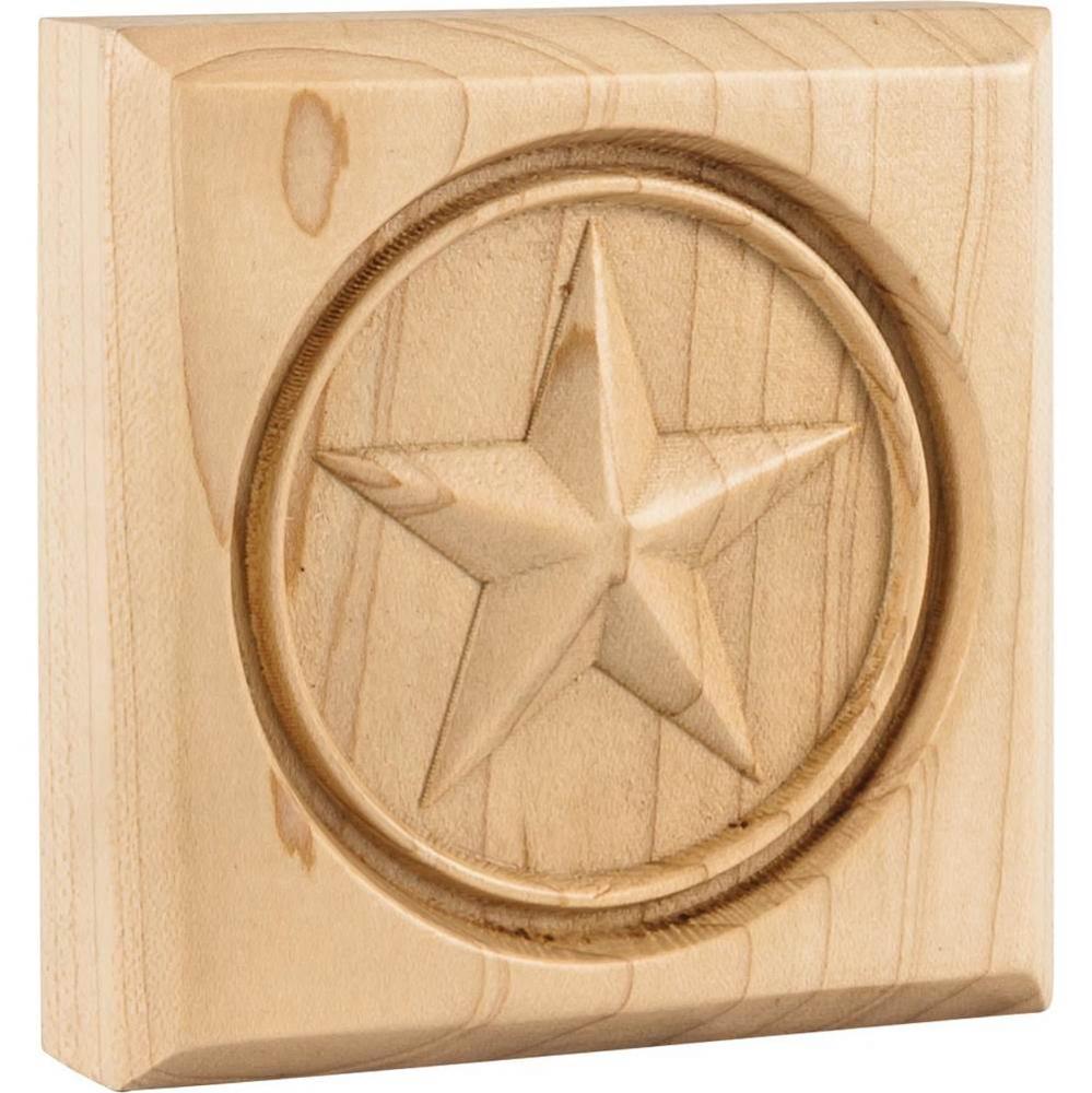 3-1/2'' W x 7/8'' D x 3-1/2'' H Alder Star Rosette