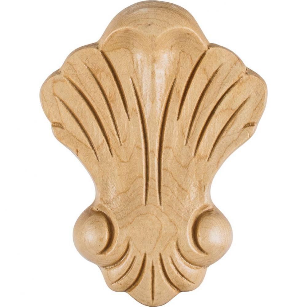 3-1/4'' W x 5/8'' D x 4-3/8'' H Maple Shell Applique