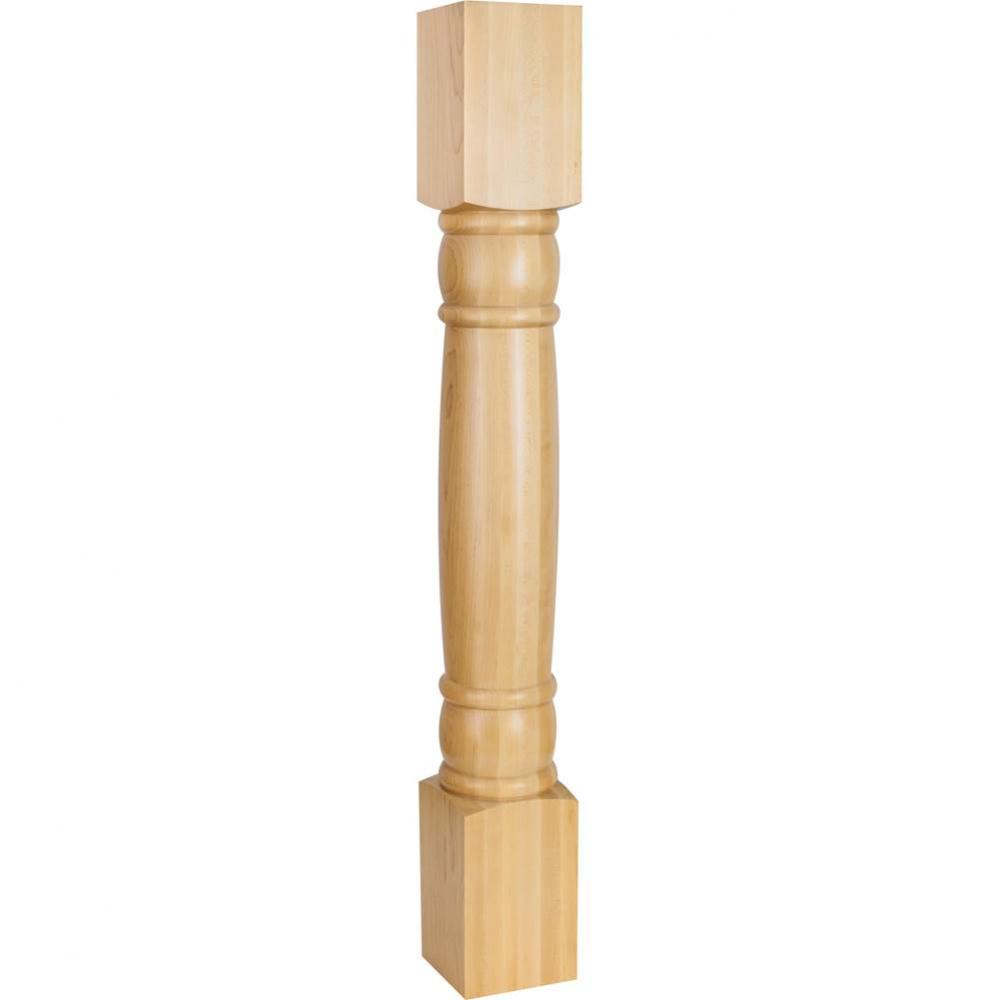 4-1/2'' W x 4-1/2'' D x 35-1/2'' H Rubberwood Doric Post