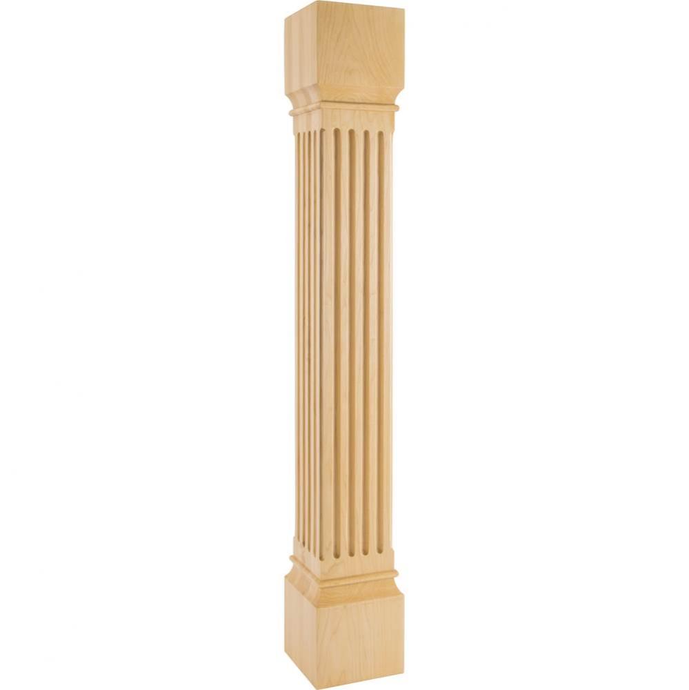 6'' W x 6'' D x 42'' H Rubberwood Fluted Post