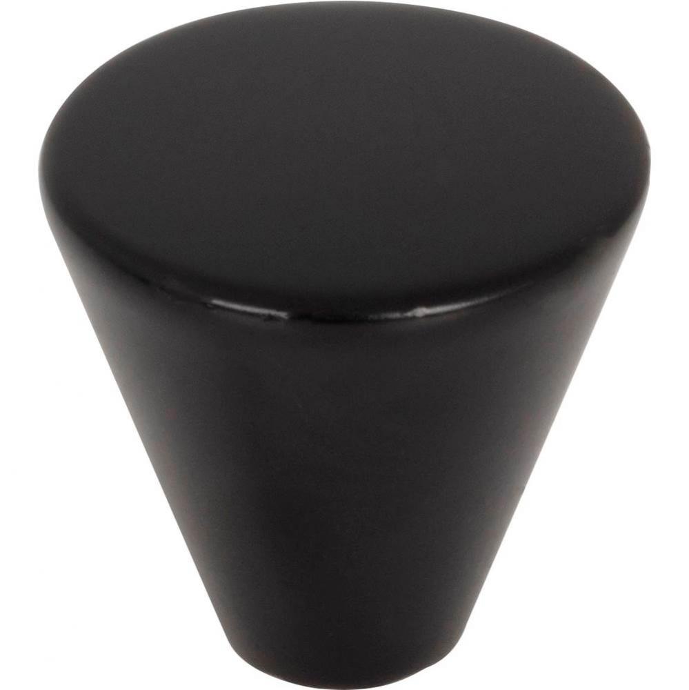 1'' Diameter Matte Black Conical Sedona Cabinet Knob