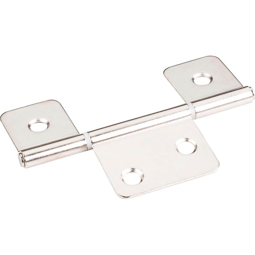 Bright Nickel 3-1/2'' Three Leaf Fixed Pin Swaged Non-Mortise Hinge