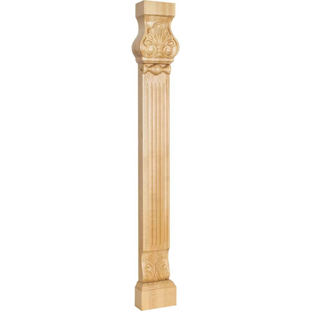 35-1/2'' H Maple Acanthus and Shell Pilaster