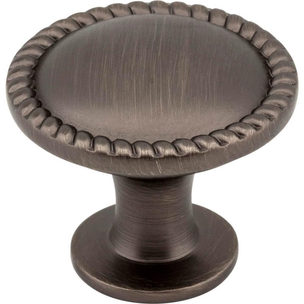 1-1/4'' Diameter Brushed Pewter Round Rope Detailed Lindos Cabinet Knob