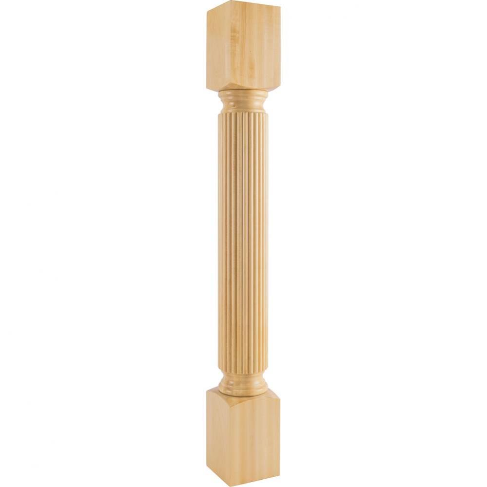 5'' W x 5'' D x 42'' H Rubberwood Reed Post