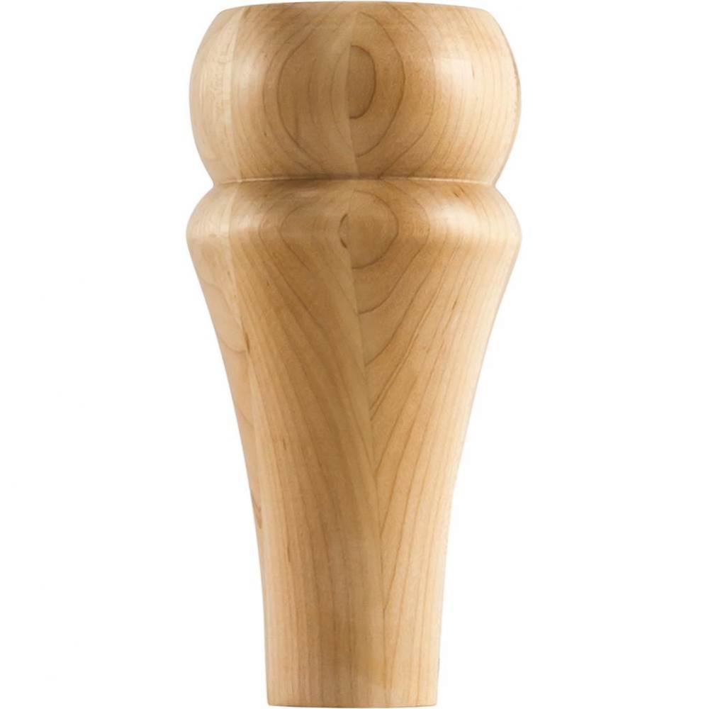 3'' W x 3'' D x 6'' H Alder Round Contemporary Bun Foot