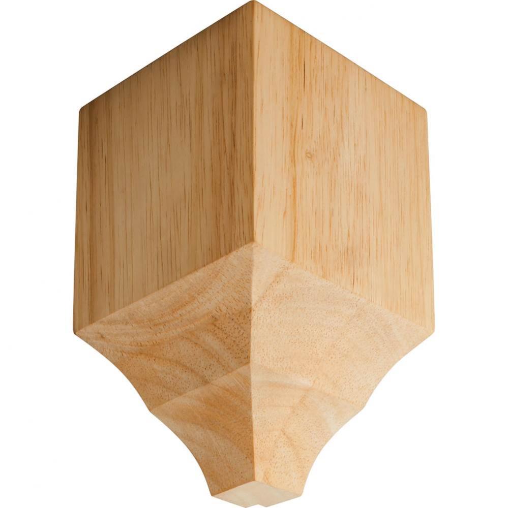 4'' W x 4'' D x 6-1/4'' H Rubberwood Outside Corner Cornice Block