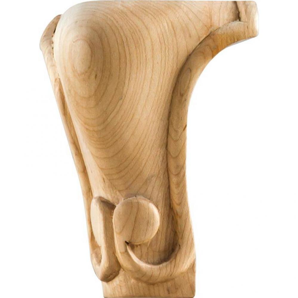 3-1/2'' W x 3-1/2'' D x 5'' H Maple Carved Queen Anne Leg