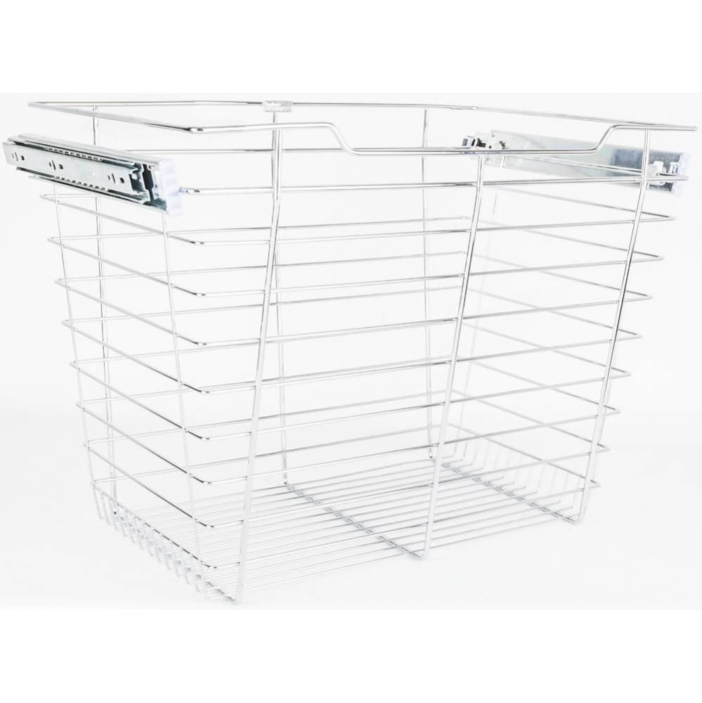 Chrome Closet Pullout Basket with Slides 16''D x 23''W x 17''H