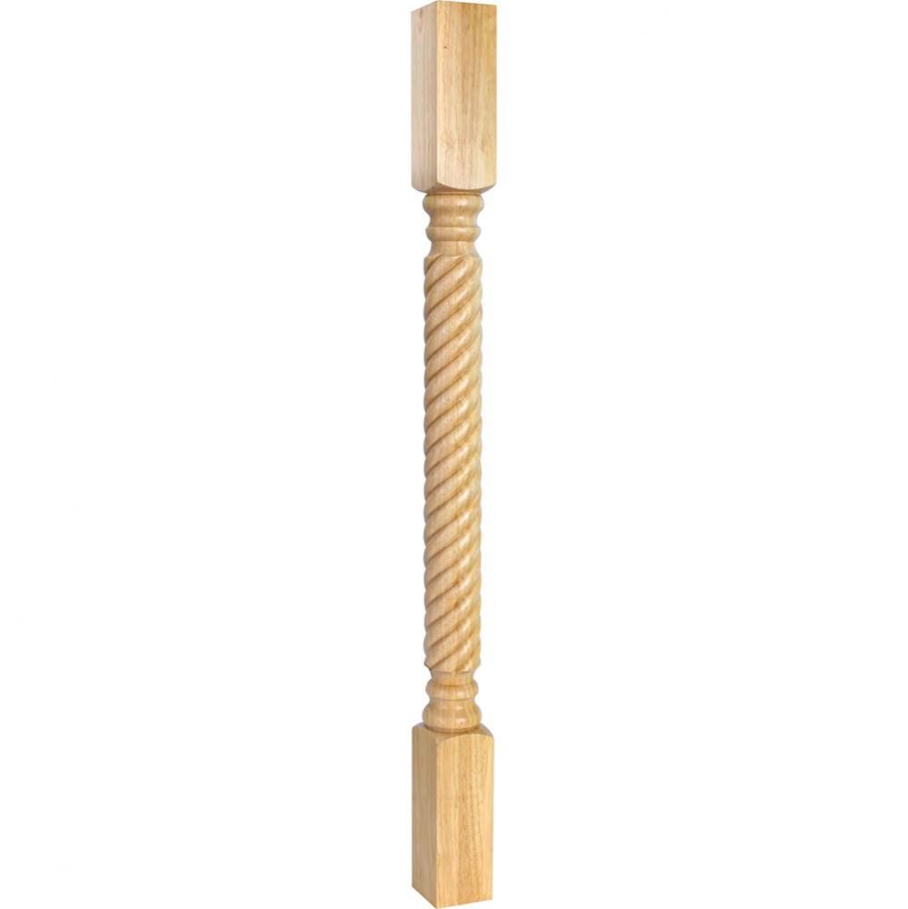 3'' W x 3'' D x 42'' H Rubberwood Rope Post