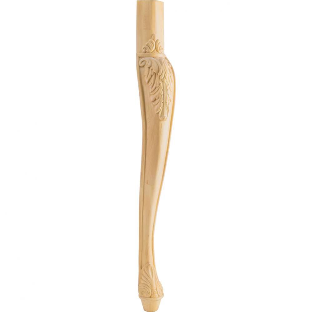 2-1/2'' W x 2-1/2'' D x 35-1/2'' H Rubberwood Acanthus Cabriole Leg