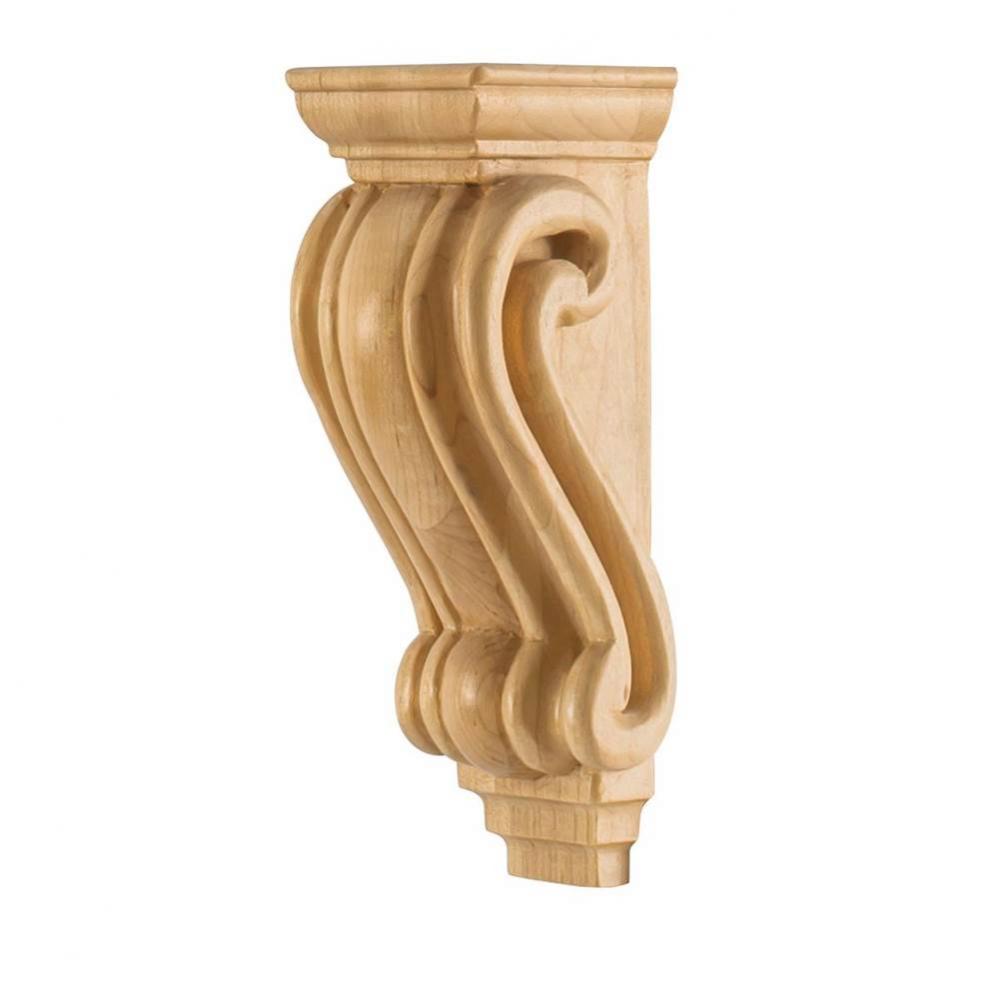 2-9/16'' W x 2-7/16'' D x 7'' H Rubberwood Scrolled Corbel