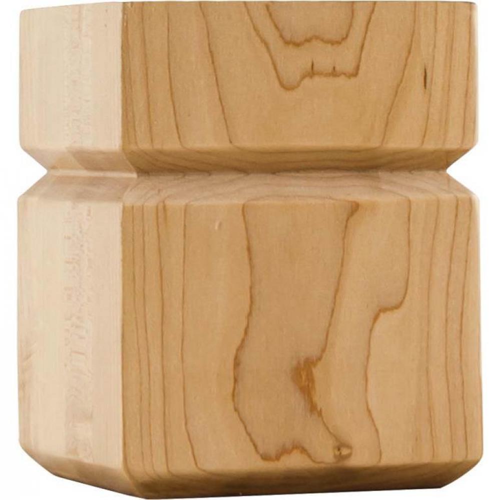 3-1/2'' W x 3-1/2'' D x 4-1/2'' H Maple Square Grooved Shaker Bun Fo