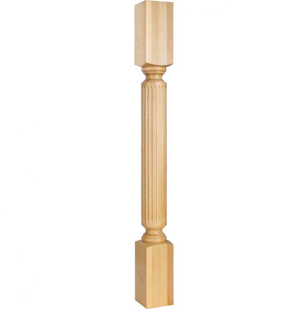 3-1/2'' W x 3-1/2'' D x 35-1/2'' H Rubberwood Fluted Post