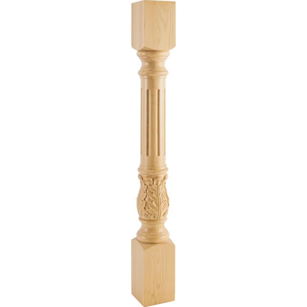 4'' W x 4'' D x 35-1/2'' H Cherry Fluted Acanthus Post