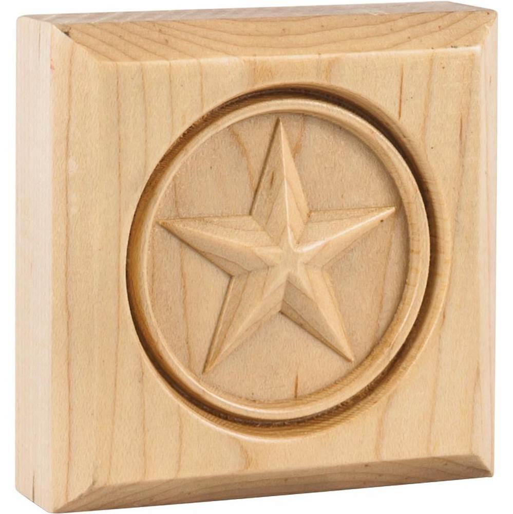 3'' W x 7/8'' D x 3'' H White Birch Star Rosette