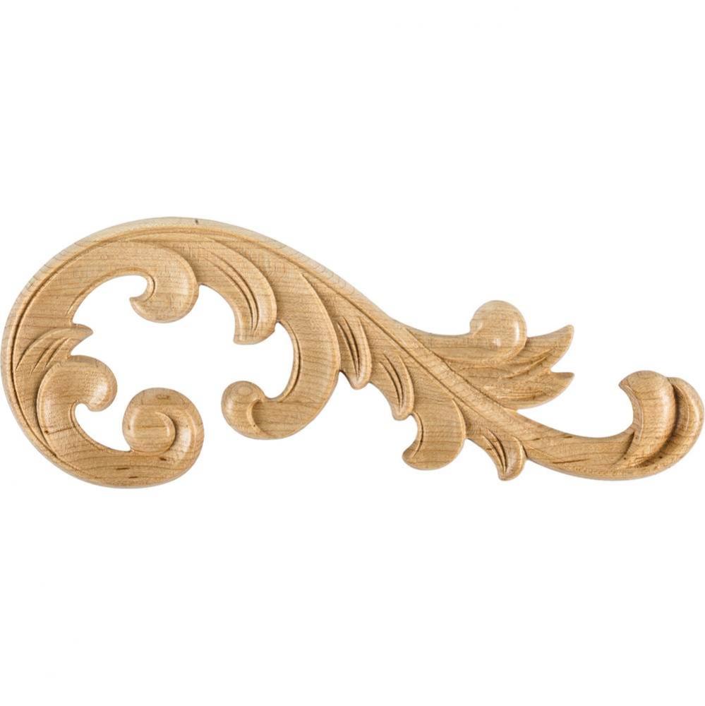 10-5/8'' W x 1/4'' D x 4'' H Right Maple Acanthus Applique