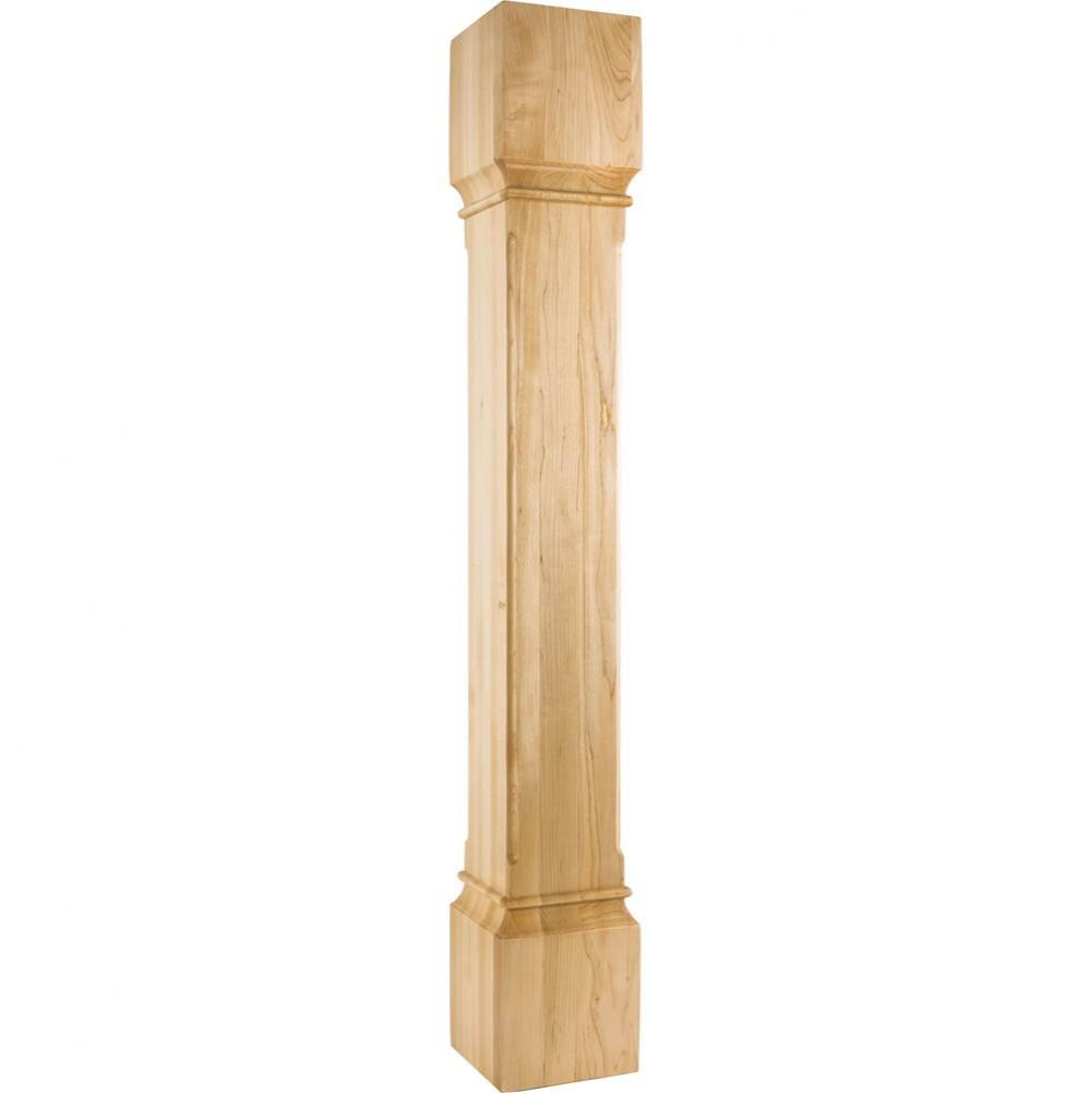 6'' W x 6'' D x 42'' H Hard Maple Fluted Edge Post