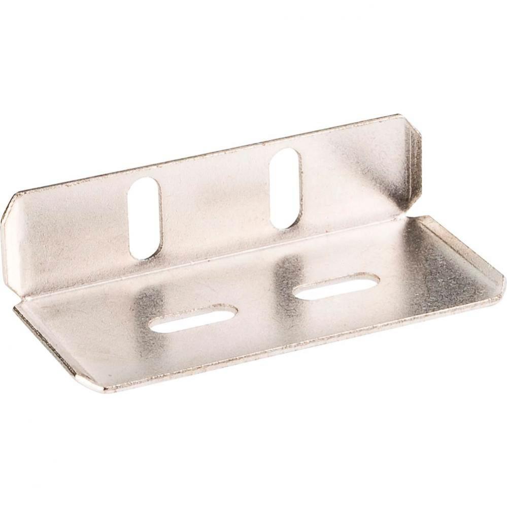 2'' x 1'' x 5/8'' Bright Nickel Drawer Front Adjustment Bracket