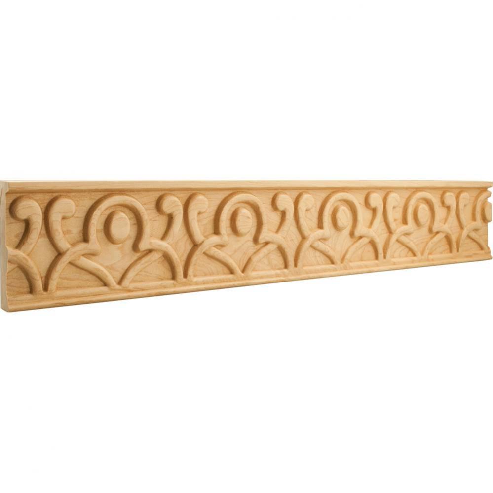 7/8'' D x 4'' H Maple Geometric Hand Carved Moulding