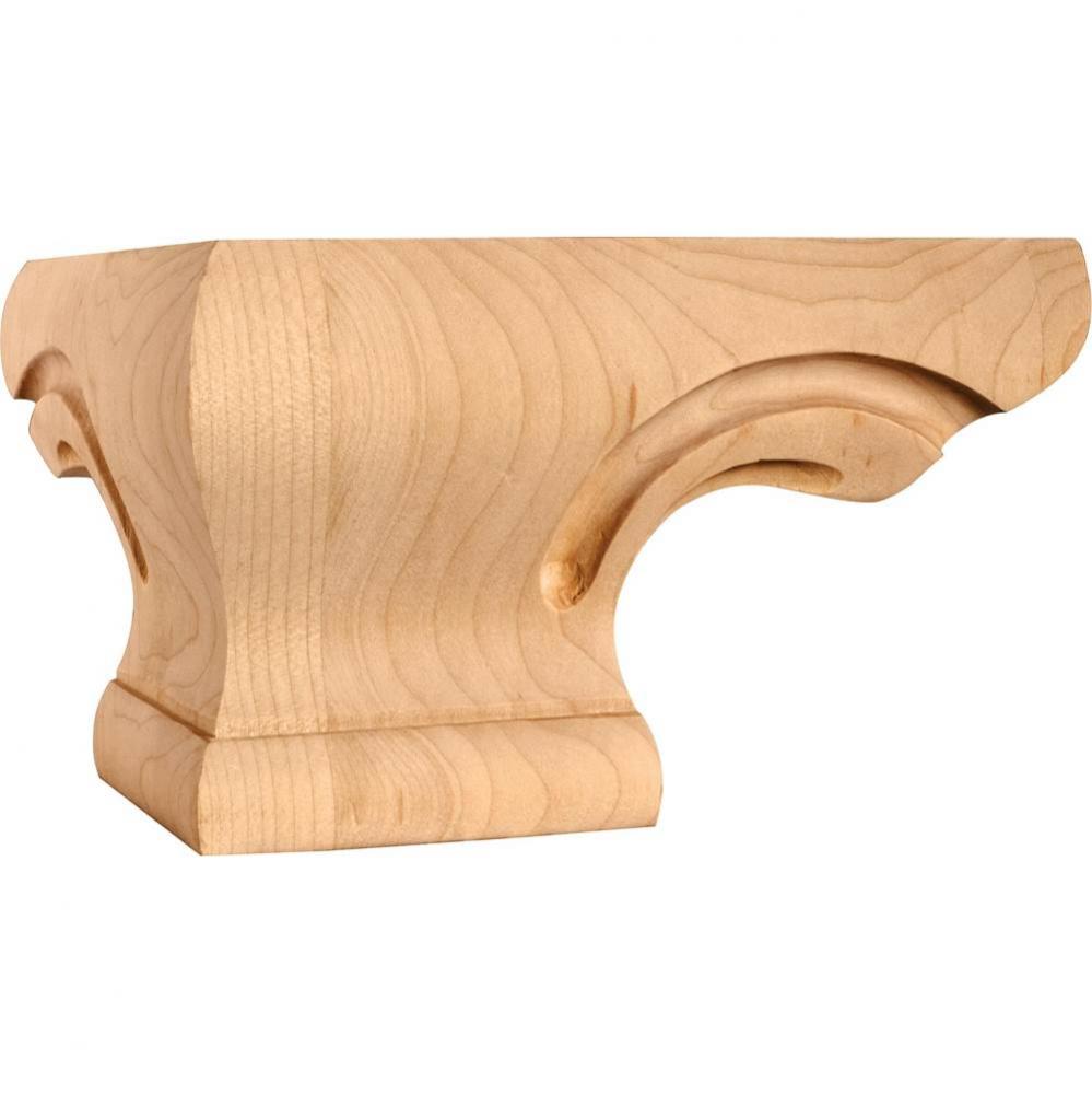 6-3/4'' W x 6-3/4'' D x 4'' H Oak Corner Pedestal Foot