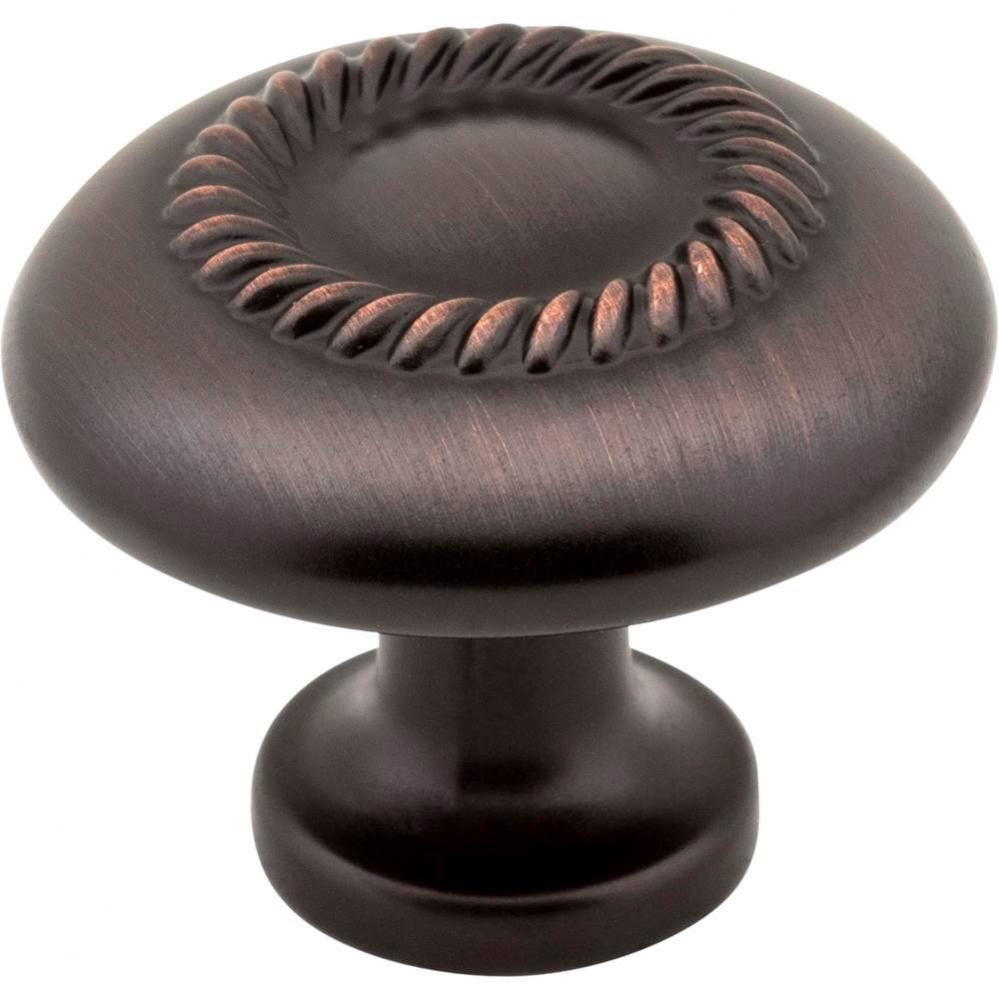 1-1/4'' Diameter Brushed Oil Rubbed Bronze Rope Detailed Cypress Cabinet Mushroom Knob