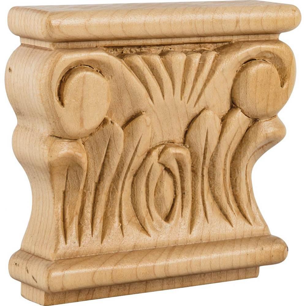 3-7/8'' W x 1'' D x 3-1/2'' H Maple Acanthus Capital