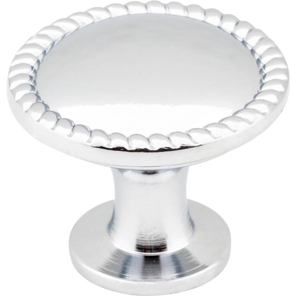 1-1/4'' Diameter Polished Chrome Round Rope Detailed Lindos Cabinet Knob