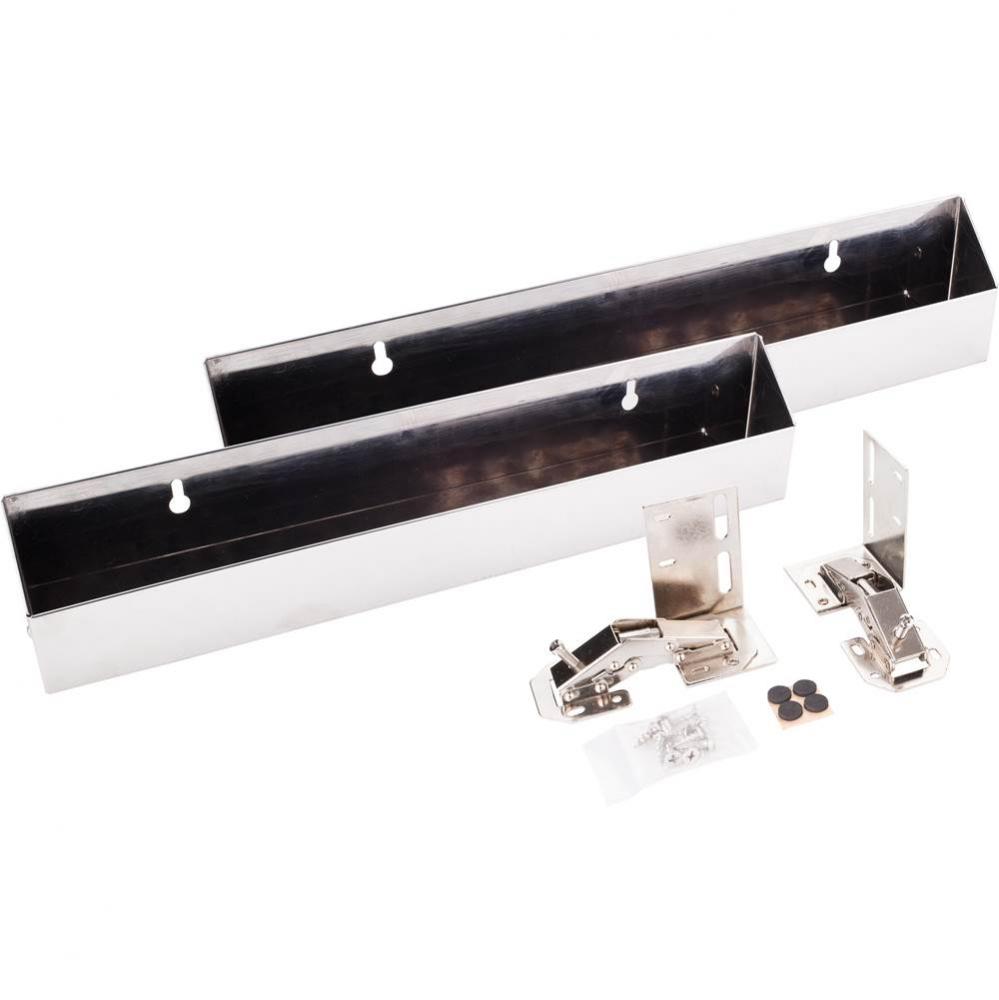 14'' Slim Depth Stainless Steel Tip-Out Tray Kit for Sink Front