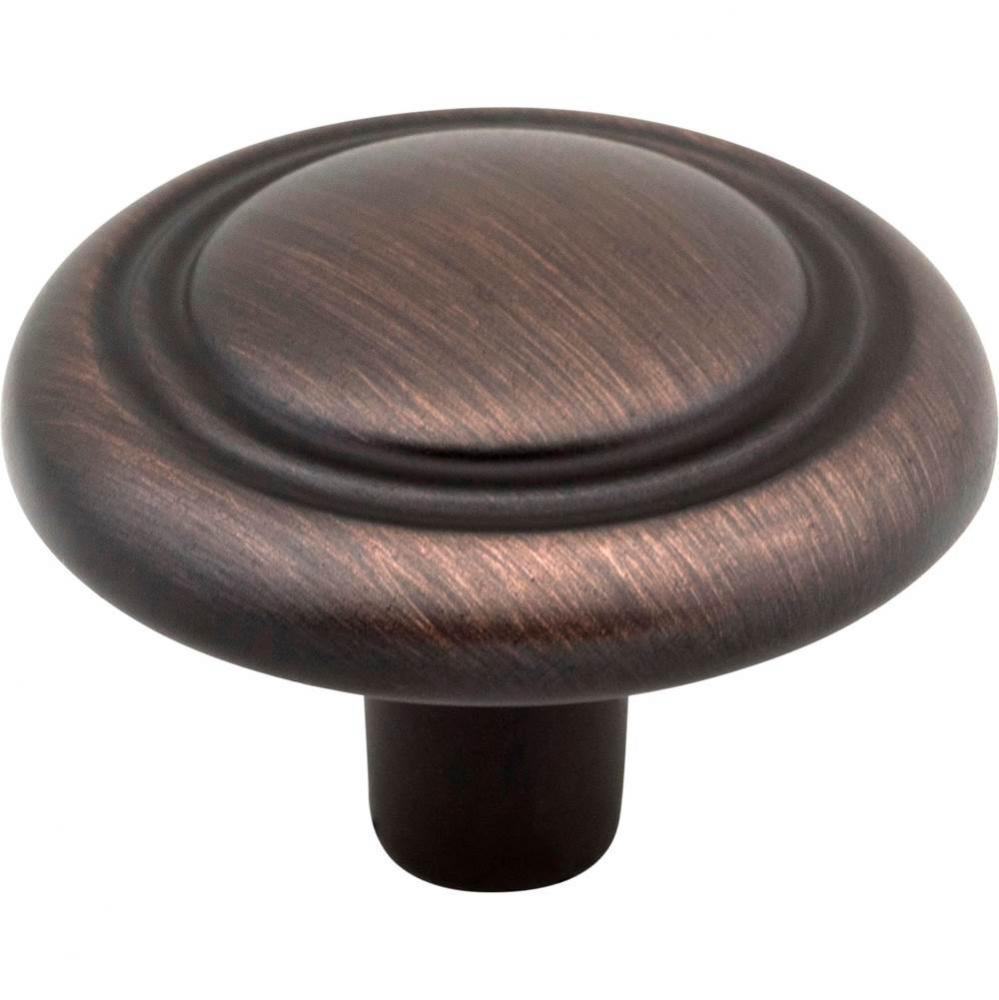 1-1/4'' Diameter Brushed Oil Rubbed Bronze Button Vienna Cabinet Mushroom Knob