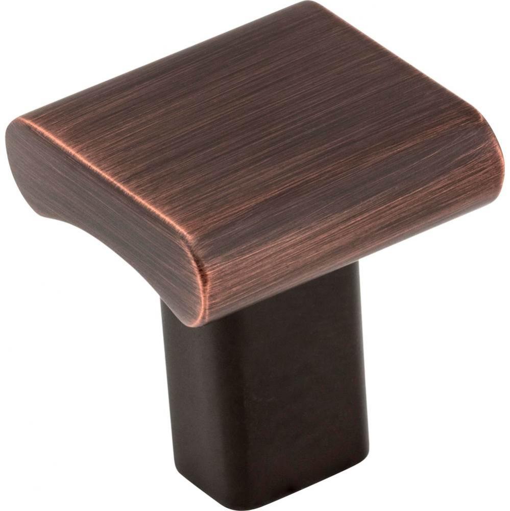 1'' Overall Length Brushed Oil Rubbed Bronze Square Park Cabinet Knob