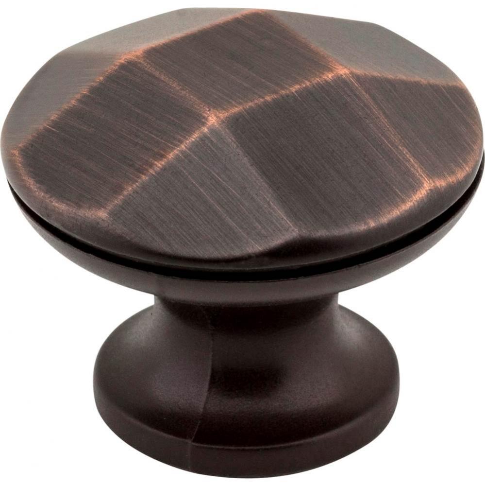 1-3/16'' Diameter Brushed Oil Rubbed Bronze Faceted Geometric Drake Cabinet Knob