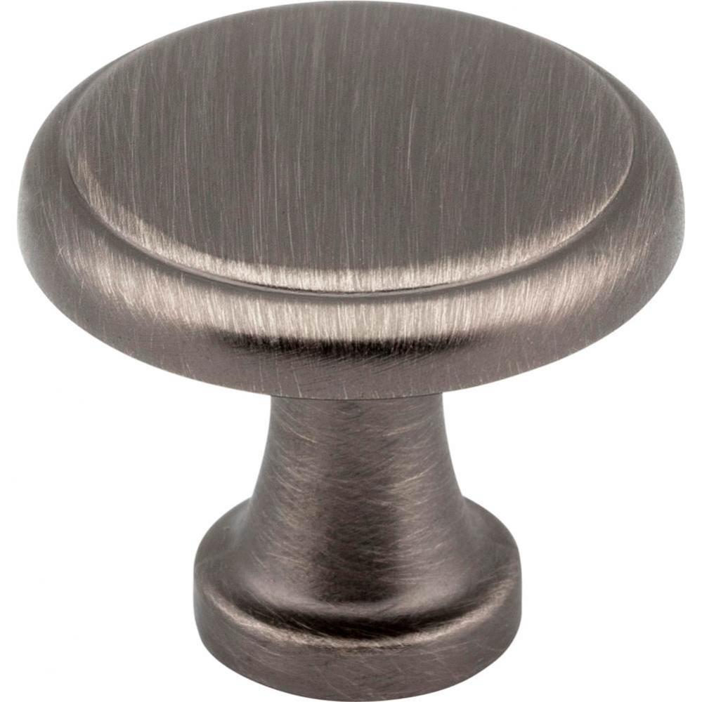 1-3/16'' Diameter Brushed Pewter Kenner Cabinet Mushroom Knob