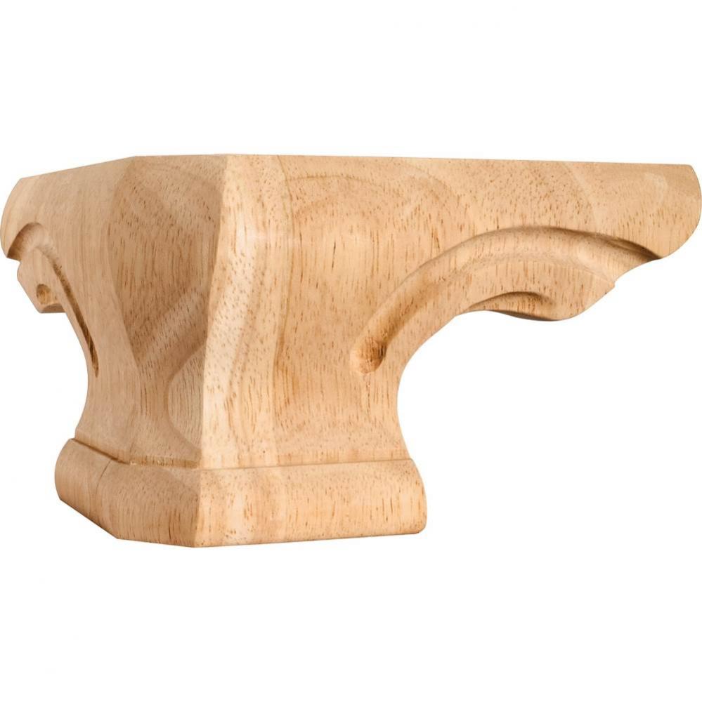 6-3/4'' W x 6-3/4'' D x 4'' H Alder Rounded Corner Pedestal Foot