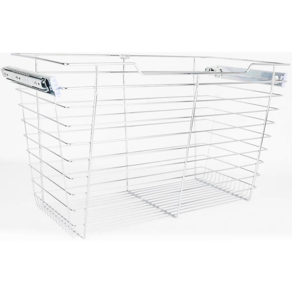 Chrome Closet Pullout Basket with Slides 16''D x 29''W x 17''H