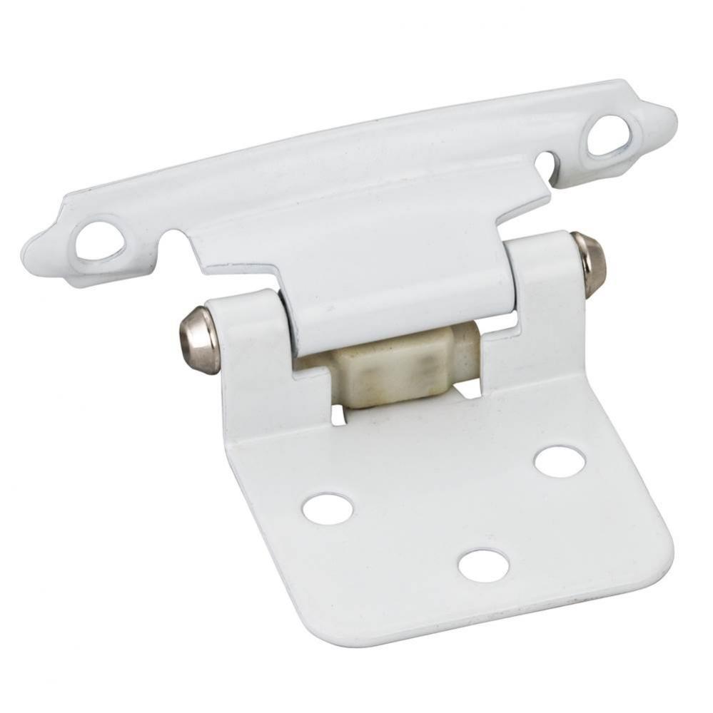 Traditional 1/2'' Overlay Hinge with Screws - White
