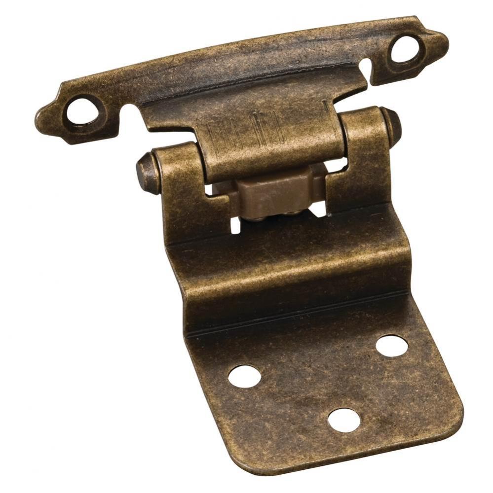 Traditional 3/8'' Inset Hinge with Semi-Concealed Frame Wing - Antique Brass